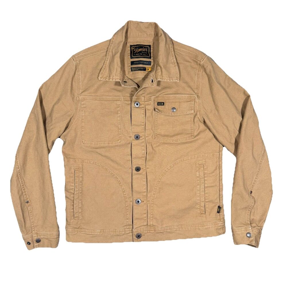 Howler Brothers Jacket Mens M Beige Khaki Depot Canvas Unlined Durable Work